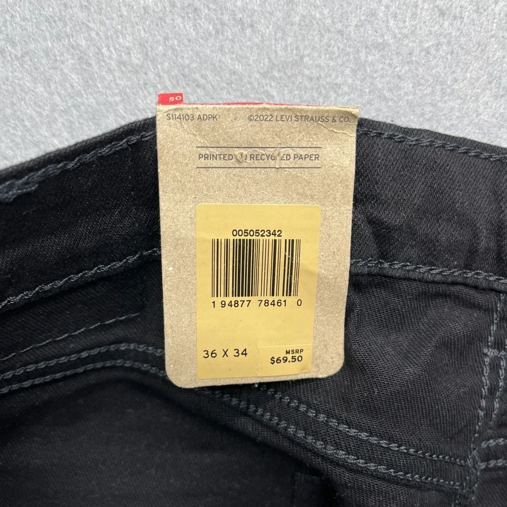 Levi's 505 Regular Fit Jeans Black 36x34 New With Tags Streetwear Classic Denim